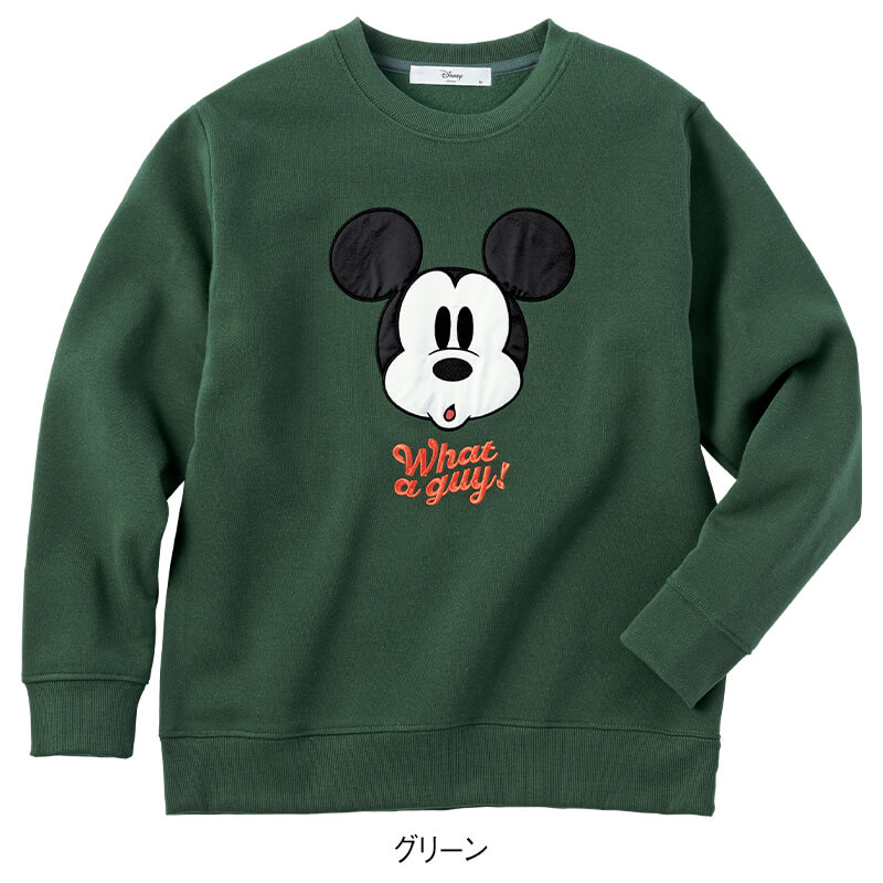 ＜ディズニー＞サテンアップリケ裏起毛BOXトレーナー