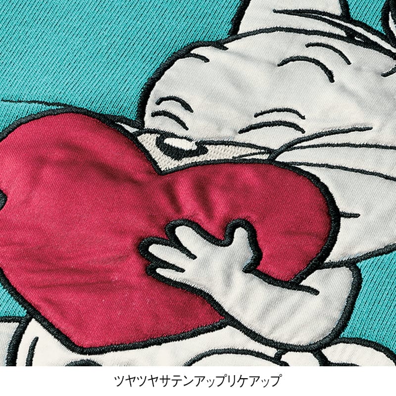 <TOM and JERRY>サテンアップリケ裏起毛WIDEトレーナー
