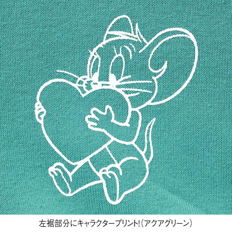 <TOM and JERRY>サテンアップリケ裏起毛WIDEトレーナー