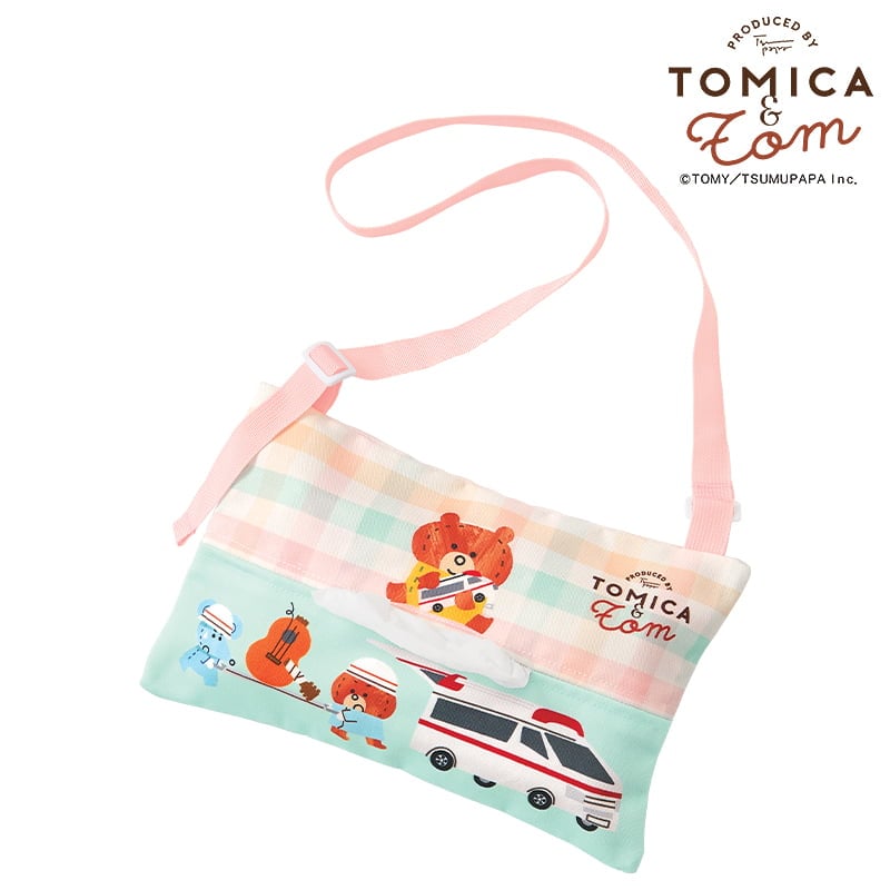 <トミカとトム>ティッシュポケットファスナー付きサコッシュ