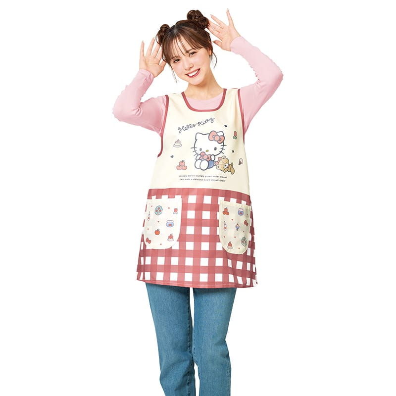 <サンリオキャラクターズ>ハローキティ チェックプリントエプロン