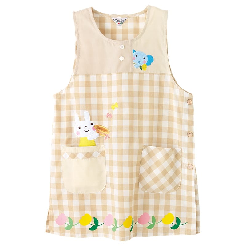 チューリップ裾プリントエプロン