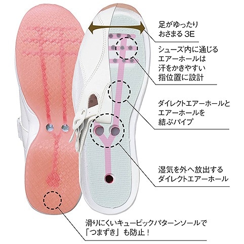 ＜天使のナースシューズ＞クローズトップ2WAYエアーシューズ