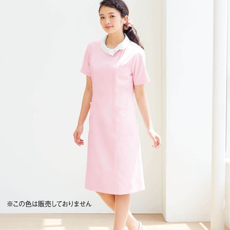 ソフトドビー 丸衿リボンワンピース 白衣 ナース服 ナースウェア 看護師 ナース の通販ならアンファミエ