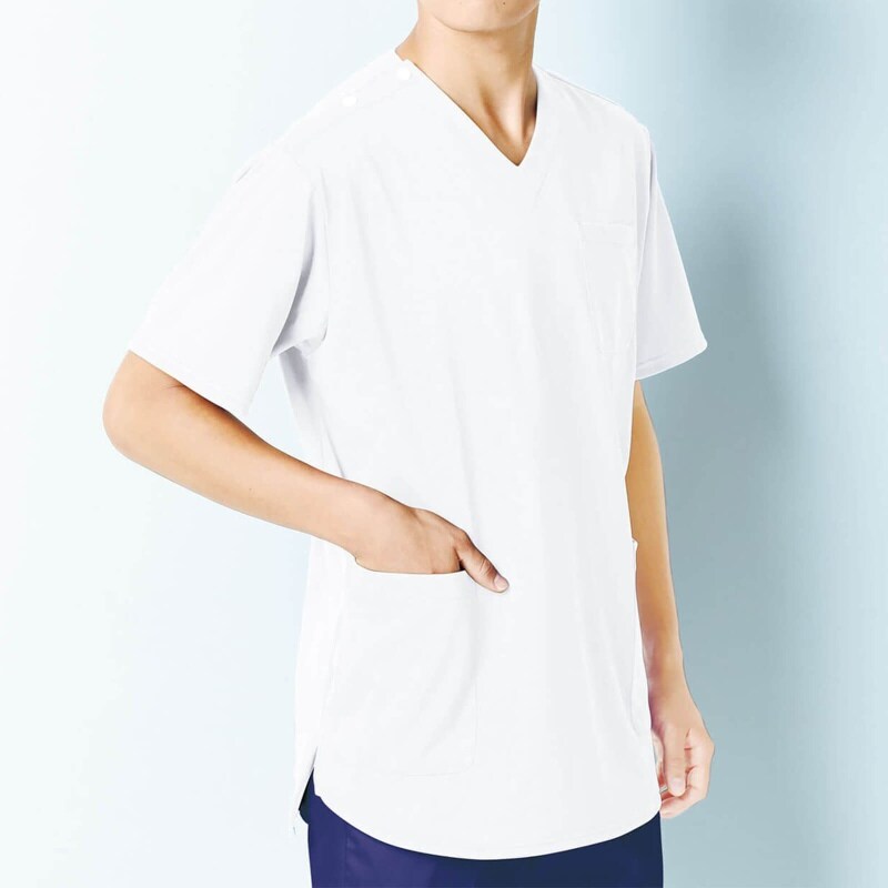 サーキュラーニット メンズスクラブ 白衣 ナース服 ナースウェア 看護師 ナース の通販ならアンファミエ