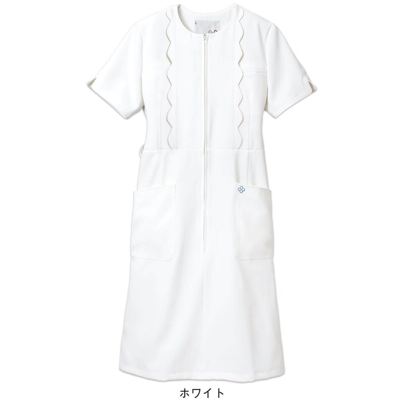 マリ クレール スカラップワンピース 白衣 ナース服 ナースウェア 看護師 ナース の通販ならアンファミエ