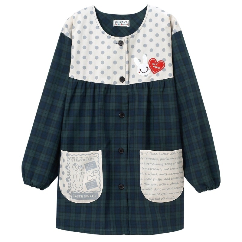 ドット×ブラックウォッチスモック