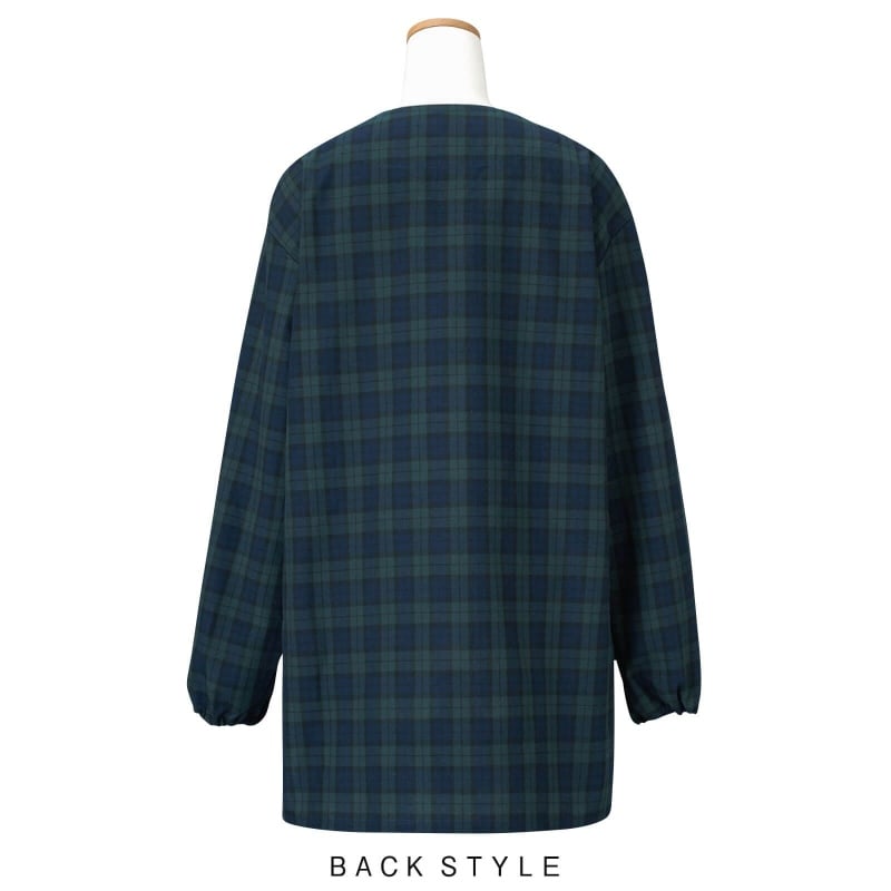 ドット×ブラックウォッチスモック