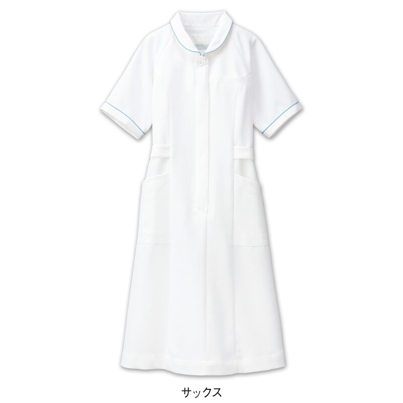 ダブルツイル ショールカラーパイピングワンピース 白衣 ナース服 ナースウェア 看護師 ナース の通販ならアンファミエ