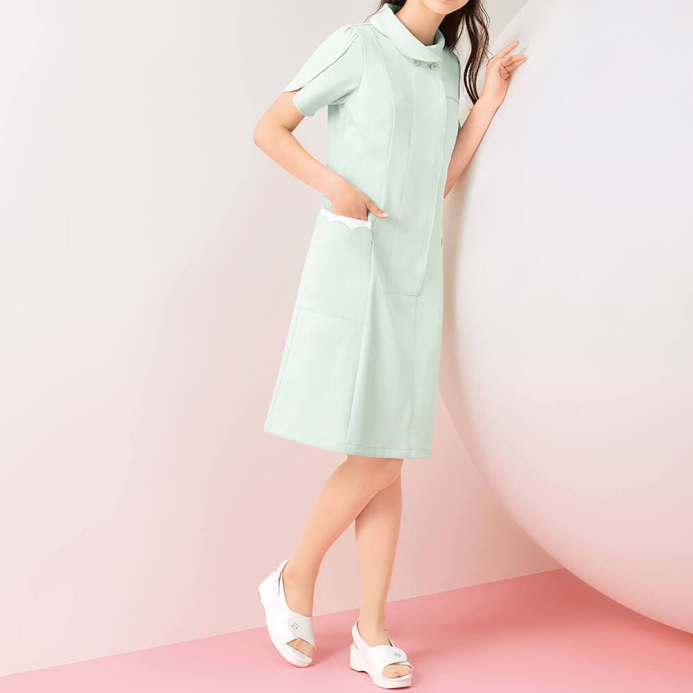 マリ クレール チューリップスリーブ配色ワンピース 白衣 ナース服 ナースウェア 看護師 ナース の通販ならアンファミエ