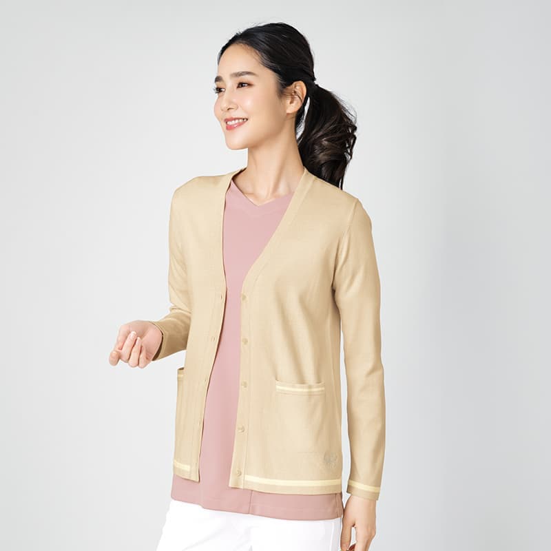 ＜ハナエモリ＞ラインカーディガン