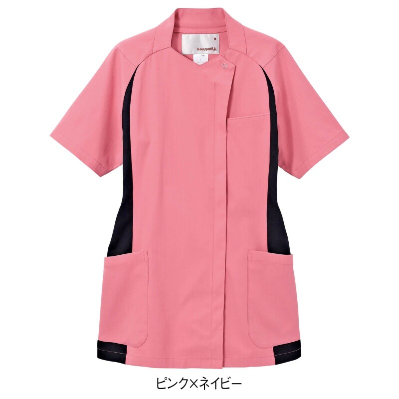 ルコックスポルティフ>スタンド衿配色切替スクラブ: 白衣・ナース服